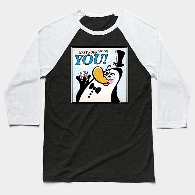 BOOZY PENGUIN Baseball T-Shirt by blakedlarson